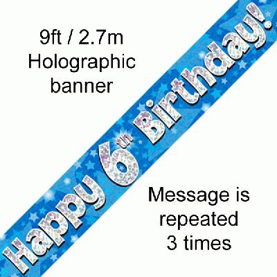 6th Birthday Blue Banner