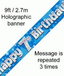 7th Birthday Blue Banner