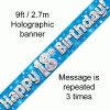 18th Birthday Holographic Blue Banner