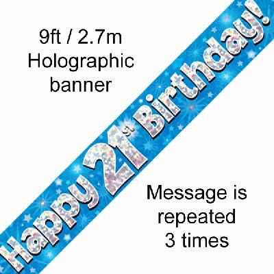 21st Birthday Blue Banner