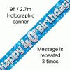 40th Birthday Holographic Blue Banner