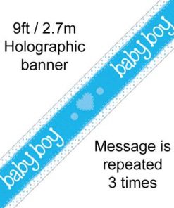 9ft Baby Boy Holographic Banner