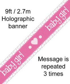 Baby Girl Holographic Banner