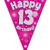 Party Bunting Happy 13th Birthday Pink Holographic
