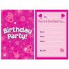 Pink Happy Birthday Invitations