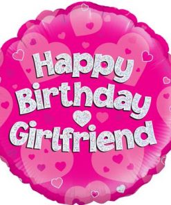 18" Happy Birthday Girlfriend Holographic Foil Balloon