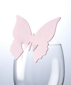 Butterfly Place Cards For Glass Baby Pink
