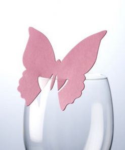 Butterfly Place Cards For Glass Hot Pink