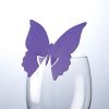 Butterfly Place Card On Glass Purple