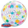 22" Welcome Baby Colourful Dots Single Bubble