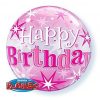 22" Birthday Pink Starburst Sparkle Single Bubble