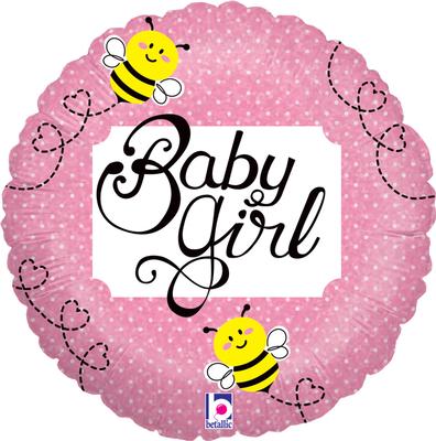 18" Baby Girl Bee Holographic Foil