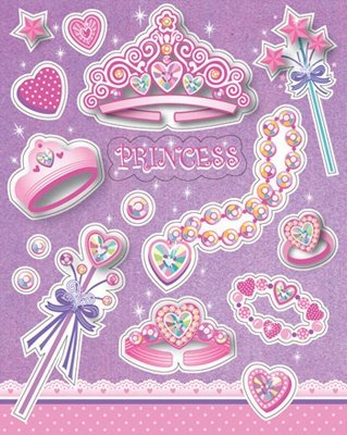 Birthday Princess Party Sticker Sheets