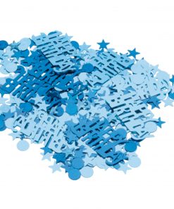 Blue Sparkle Happy Birthday Metallic Confetti