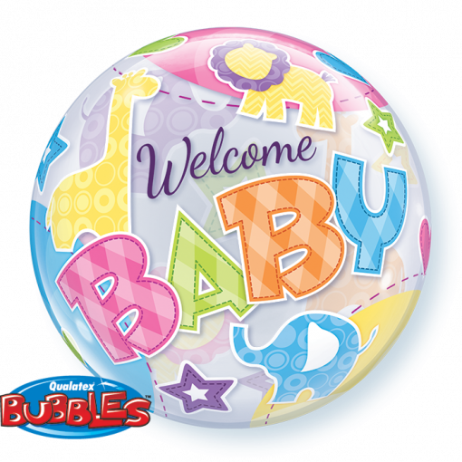 22" Welcome Baby Animals Patterns Single Bubble