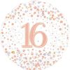 18″ 16th Sparkling Fizz White/Rose Gold Foil