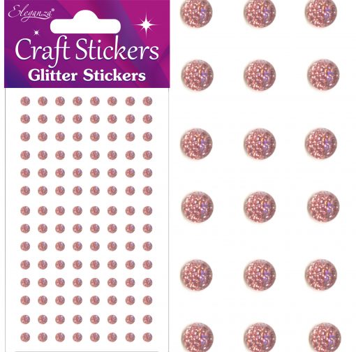 Eleganza Craft Stickers 4mm 112 Glitter gems Rose Gold No.87