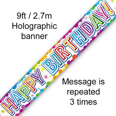 Colourful Confetti Birthday Metallic Banner
