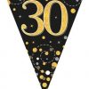 Party Bunting Sparkling Fizz 30 Black & Gold Holographic
