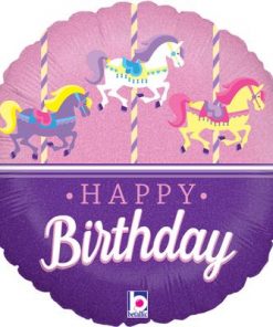18" Carousel Birthday Holographic Foil