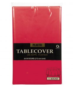 Plastic Round Tablecover Apple Red
