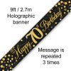 Sparkling Fizz 70th Birthday Black and Gold