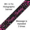 Banner Sparkling Fizz Birthday Black & Pink