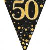 Party Bunting Sparkling Fizz 50 Black & Gold Holographic
