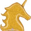 Gold Glitter Unicorn Holographic Shape Foil