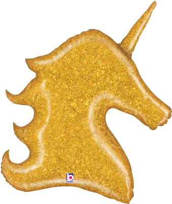 Gold Glitter Unicorn Holographic Shape Foil