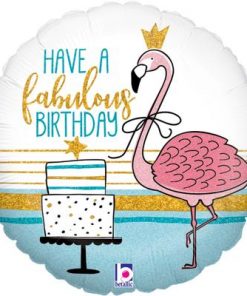 Fabulous Flamingo Birthday Holographic Foil