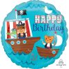 Pirate Ship Happy Birthday Foil Balloon