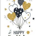 Happy Birthday Card Glitzy Balloons