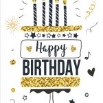 Happy Birthday Card Glitzy Candles on Cake