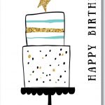 Happy Birthday Card Pastel Big Cake