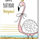 Happy Birthday Card Pastel Flamingo