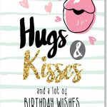 Happy Birthday Card Pastel Hugs & Kisses