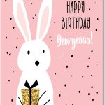 Happy Birthday Card Pastel Rabbit