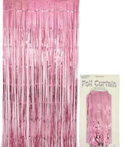 Foil Door Curtain Metallic Light Pink