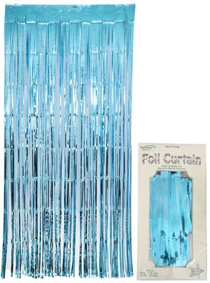 Foil Door Curtain Metallic Light Blue