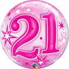 21 Pink Starburst Sparkle Single Bubble