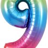34inch Number 9 Rainbow Foil