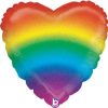 Glitter Rainbow Heart Holographic Foil