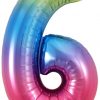 34inch Number 6 Rainbow Foil