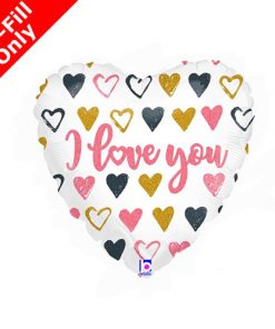 9inch Air-Fill Rose Gold Hearts I Love You Foil