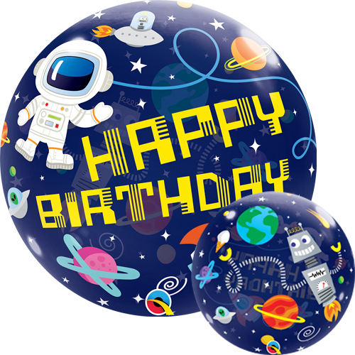 Birthday Outer Space Single Bubble Balloon