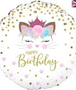 Floral Kitten Birthday Holographic Foil