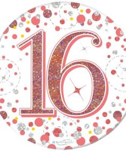 Oaktree UK 2.7m / 9ft Happy Birthday Banner - Black & Pink Sparkling Fizz Foil Design
