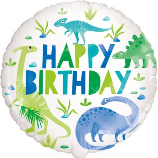 Birthday Blue and Green Dinosaur Foil