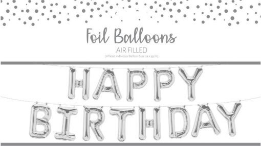 Birthday Silver Foil Balloon Kit